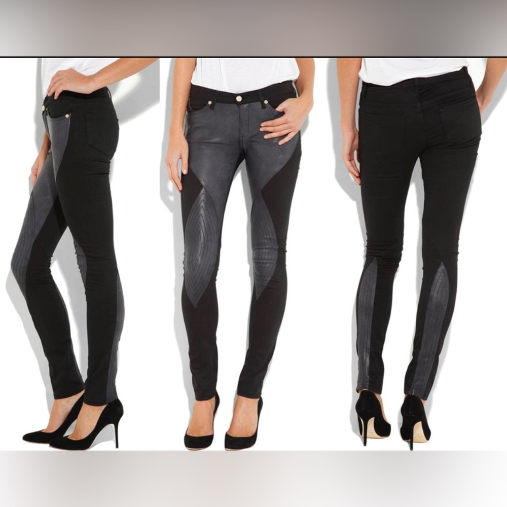 Superfine leather jeans, Size 26